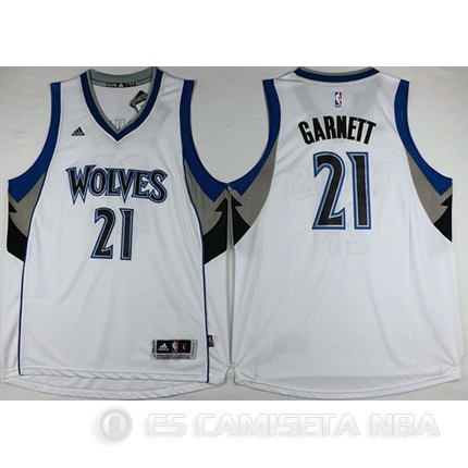 Camiseta Garnett #21 Minnesota Timberwolves Blanco - Haga un click en la imagen para cerrar